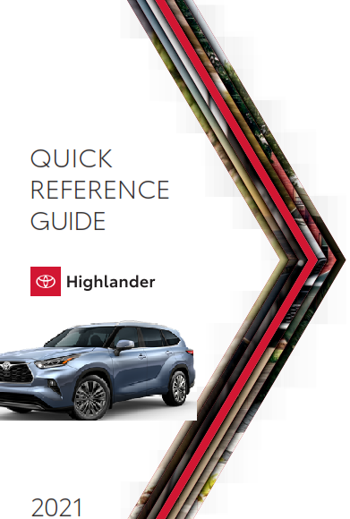 2021 Toyota Highlander Quick Reference Guide Free Download Free ...