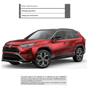 2021 Toyota rav4 Prime Owners Manual Quick Guide Free Download