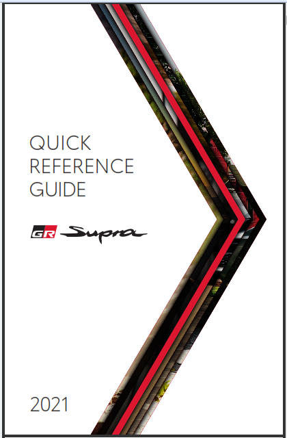 2021 Toyota Supra Quick Reference Guide Free Download