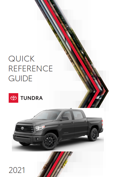 2021 Toyota Tundra Quick Reference Guide Free Download PDF Manual | Car