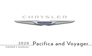 Chrysler Pacifica 2020 Car Owners Manual Free Download