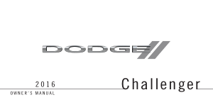 Dodge 2016 Dodge Challenger Owners Manual Free Download