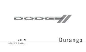 Dodge 2019 Dodge Durango Owners Manual Free Download