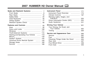 Hummer  2007 Hummer h2 Owners Manua Free Download
