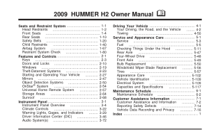 Hummer 2009 Hummer h2 Owners Manual Free Download