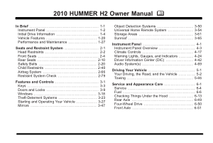 Hummer 2010 Hummer h2 Owners Manual Free Download