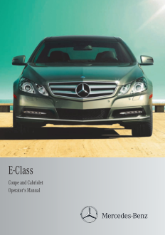 Mercedes Benz E Coupe [2012] Cab Owners Manual Free Download
