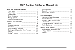 Pontiac g6 [2007] Owners Manual Free Download