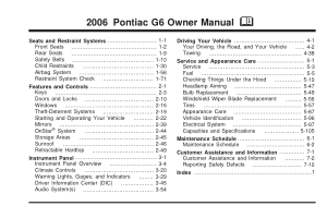 Pontiac g6 Owners Manual [2005] Free Download