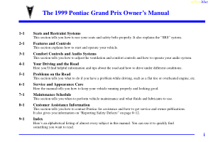 Pontiac Grand Prix [1999] Owners Manual Free Download