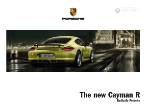 Porsche Cayman R [2011] Owners Manual Free Download