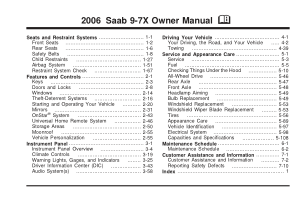Saab 9-7x [2006] Owners Manual Free Download