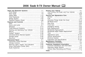 Saab 9-7x [2008] Owners Manual Free Download