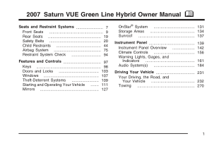 Saturn 2007 Saturn Vue Hybrid Owners Manual Free Download