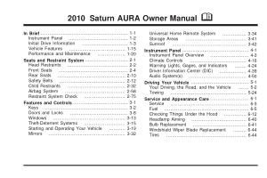 Saturn Aura [2010] Owners Manual Free Download