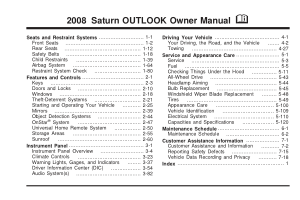 Saturn Outlook [2008] Owners Manual Free Download