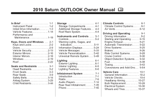 Saturn Outlook [2010] Owners Manual Free Download