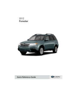 Subaru Forester [2012] Owners Manual Free Download