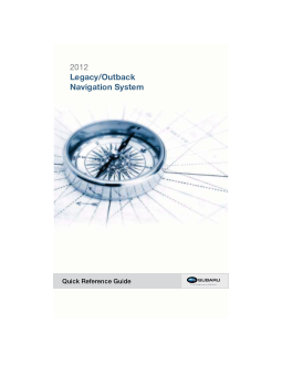 Subaru Legacy And Outback [2012] Navigation Manual