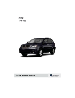 Subaru Tribeca [2012] Owners Manual Free Download